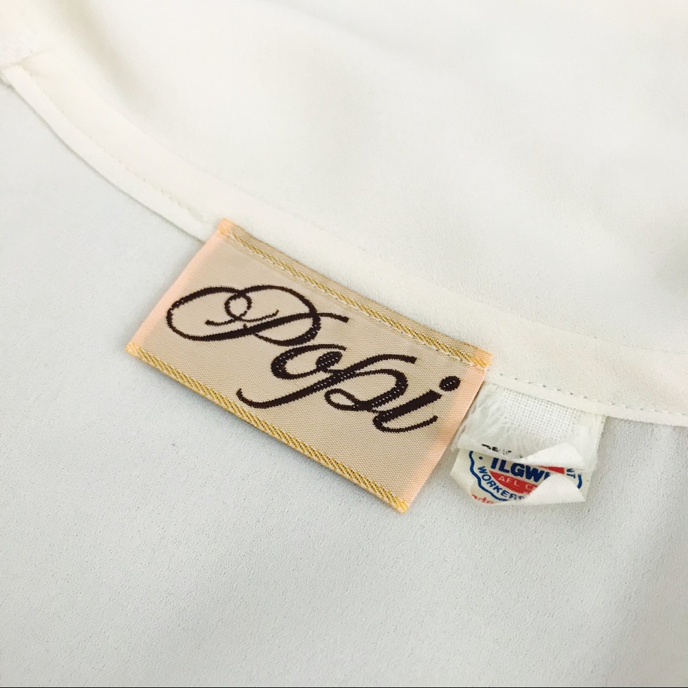 Vintage Sheer Ruffle Midi Dress in Ivory | Size S/M - Picture 15 of 15